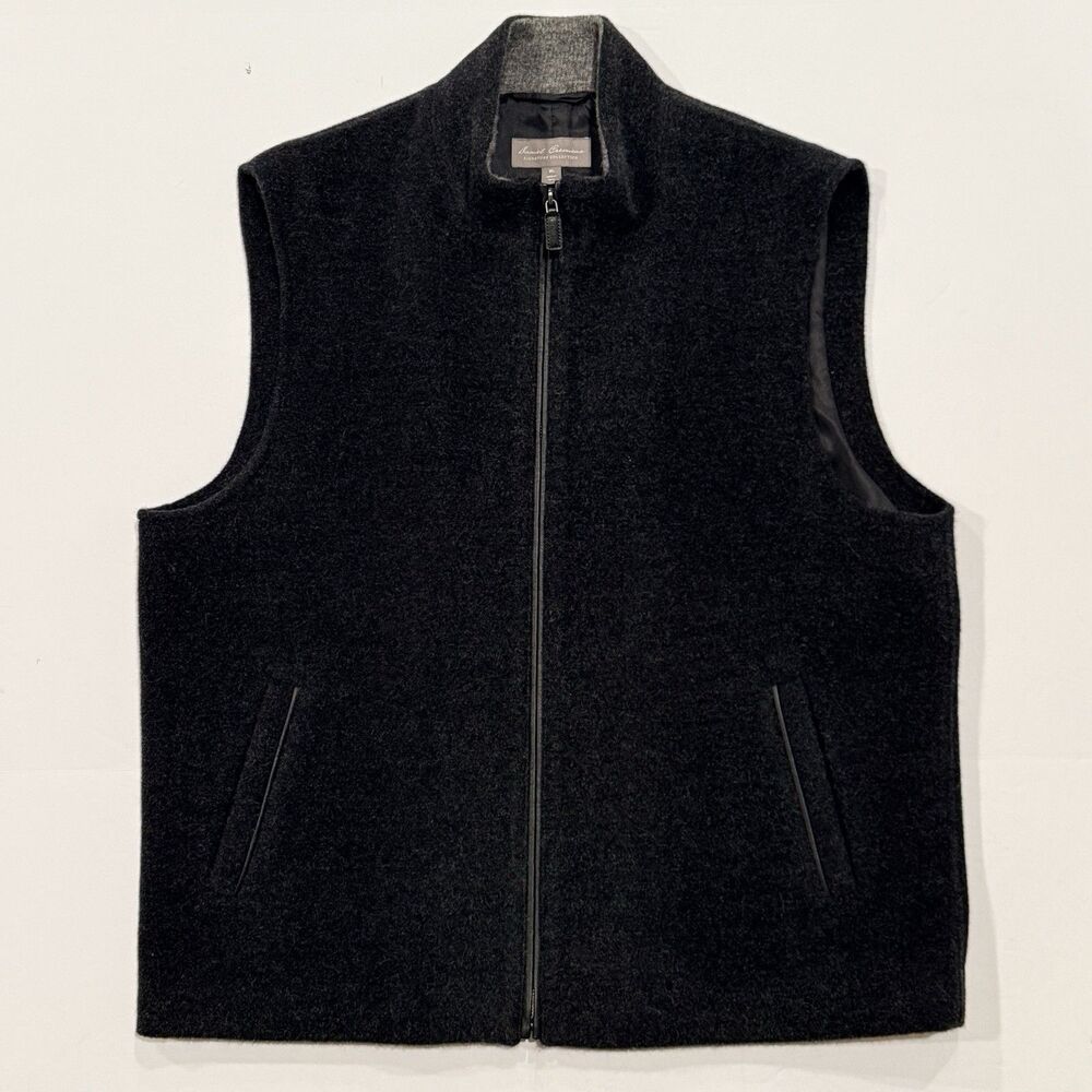 Daniel Cremieux Vest Men’s XL Black Alpaca Wool Full Zip Signature Collection